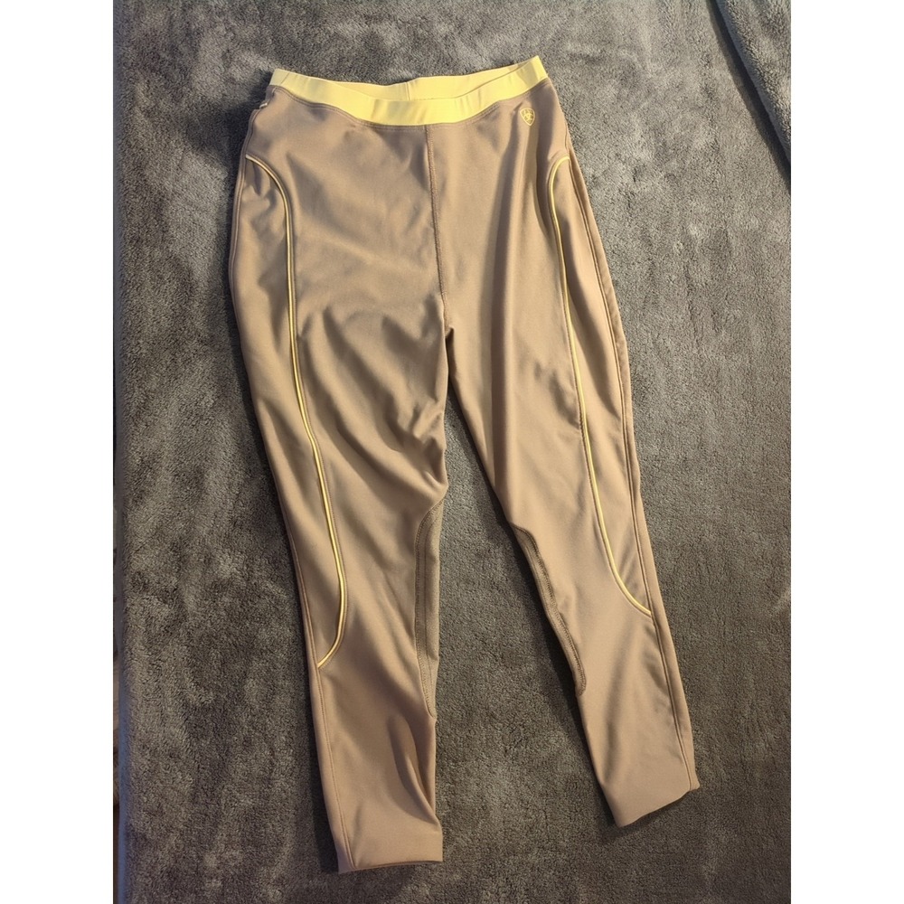 Ariat Breeches Womens Medium Riding Tight Legging Pull On Equestrian Patch Brown